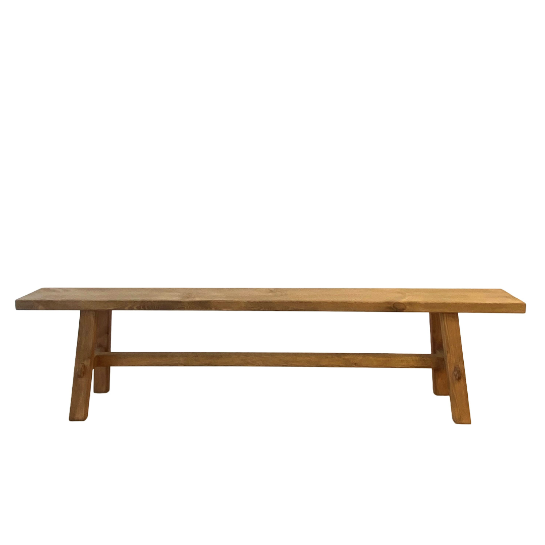 Long Reclaimed Wood Bench- Natural