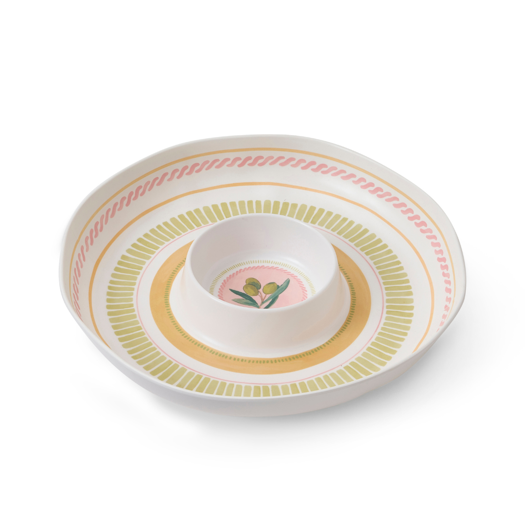 FIESTA MELAMINE CHIP DIP PLATTER