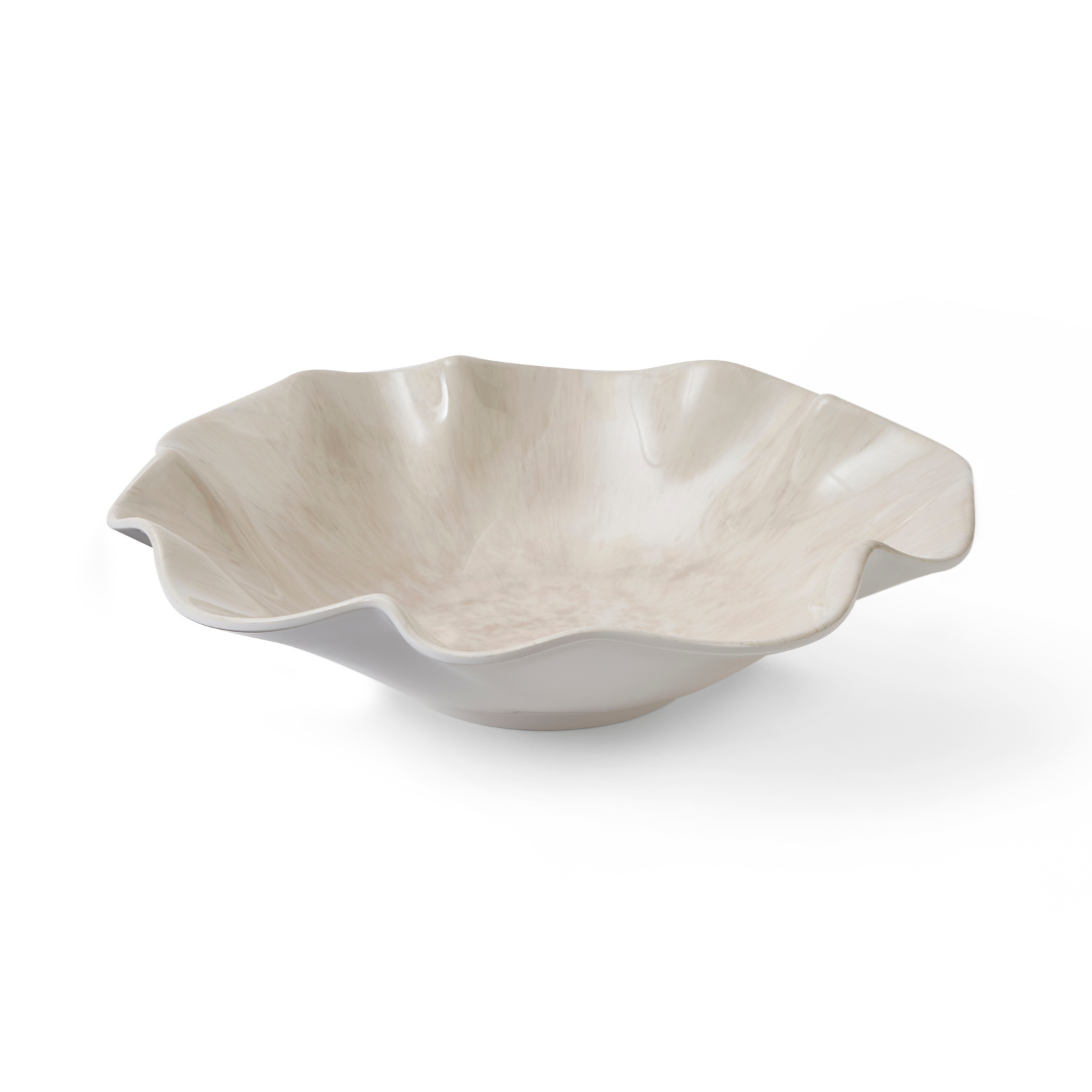 TIDE MELAMINE IVORY SERVING BOWL