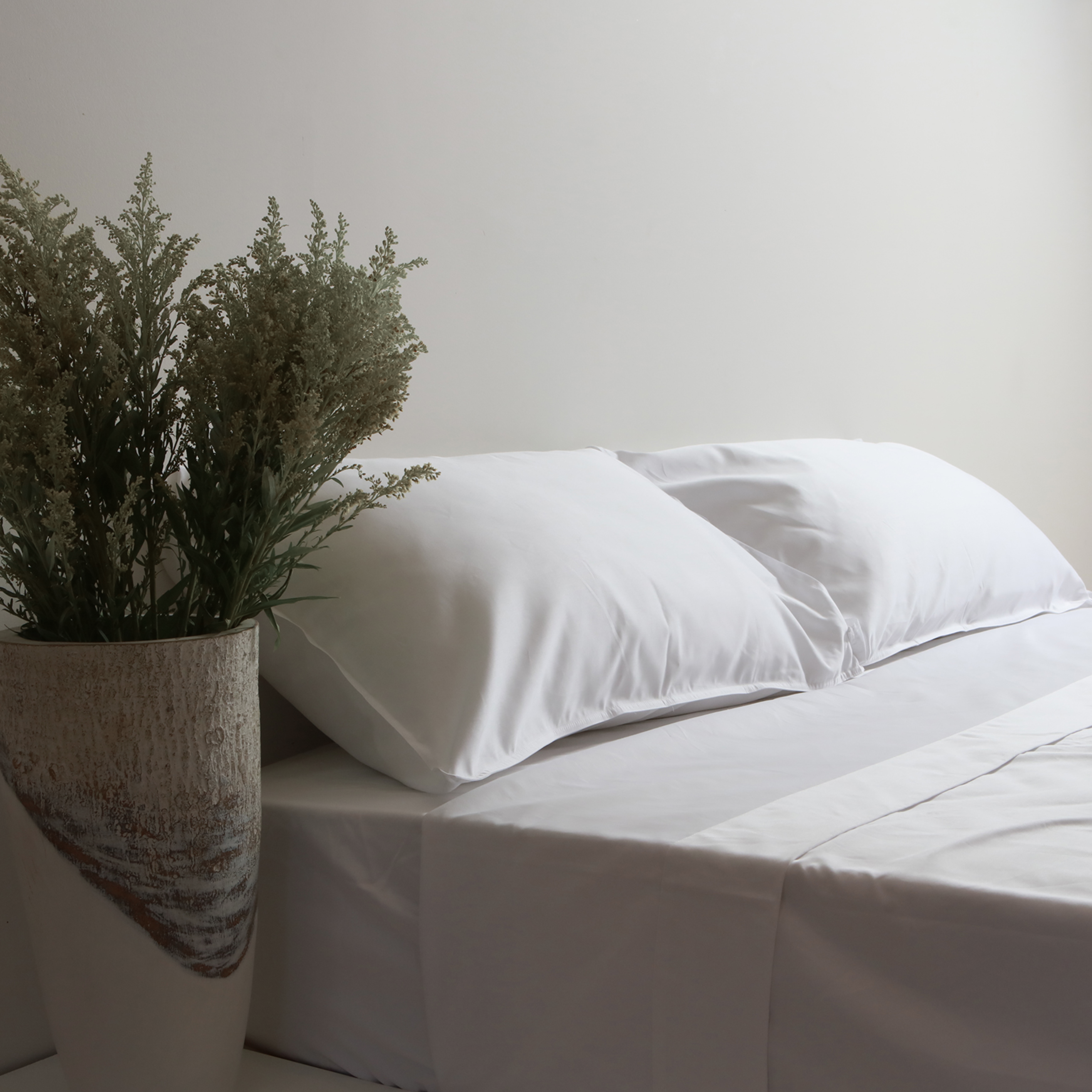 750TC 100% Cotton Hotel Luxe Pillowcase Pair- Crisp White