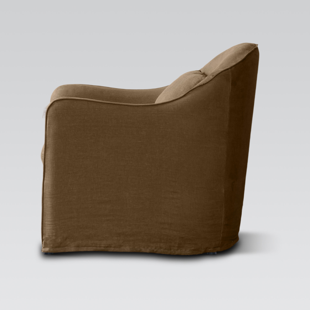 Amsterdam Linen Club Chair- Mocha