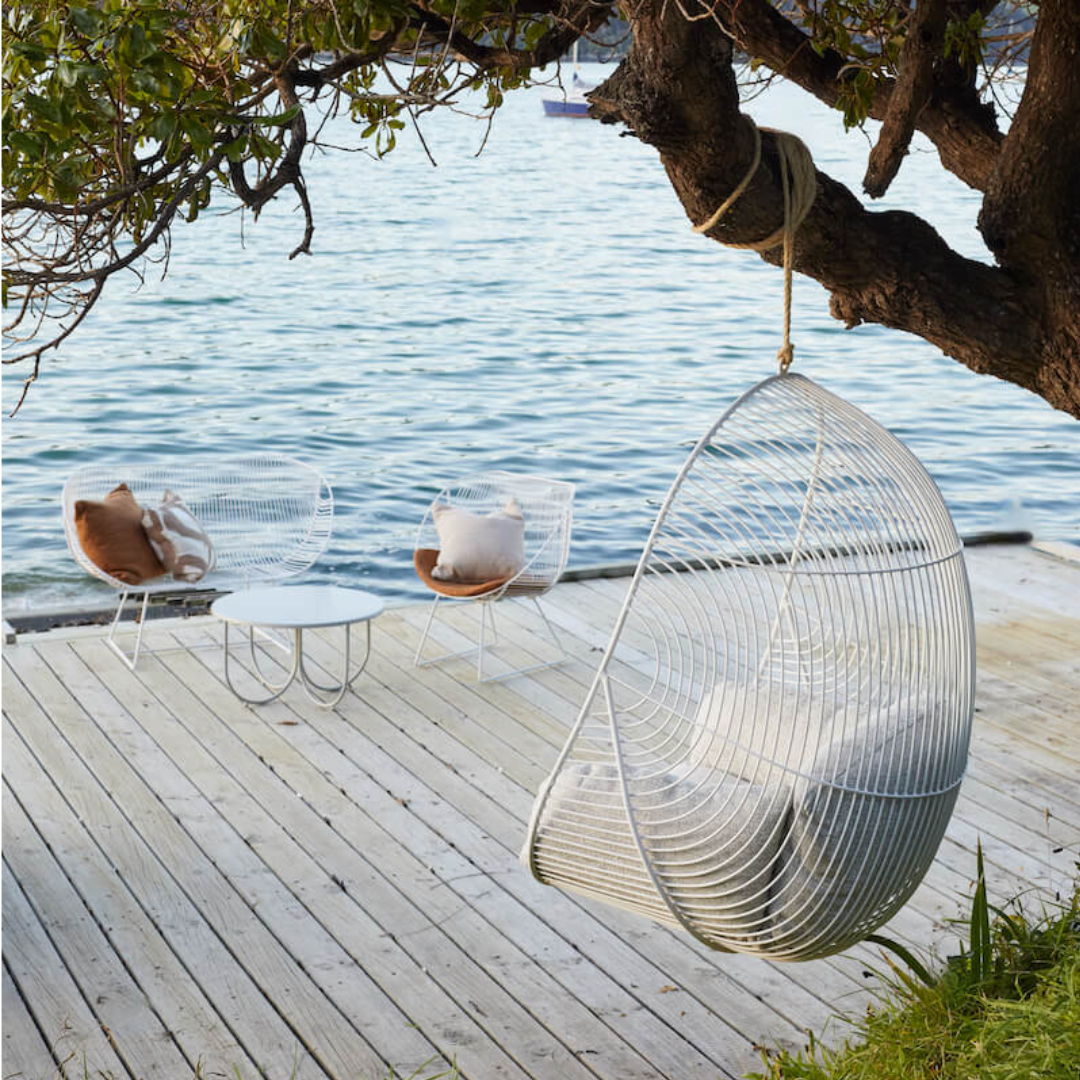 Stainless Steel Hokianga Hanging Chair- White
