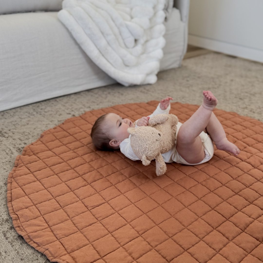 100% French Flax Linen Playmat- Hazelnut