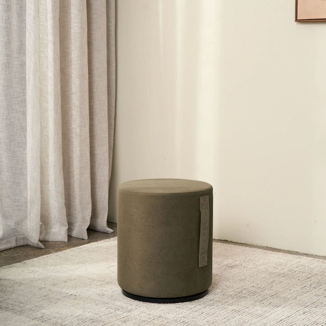 Mee Swivel Ottoman- Olive