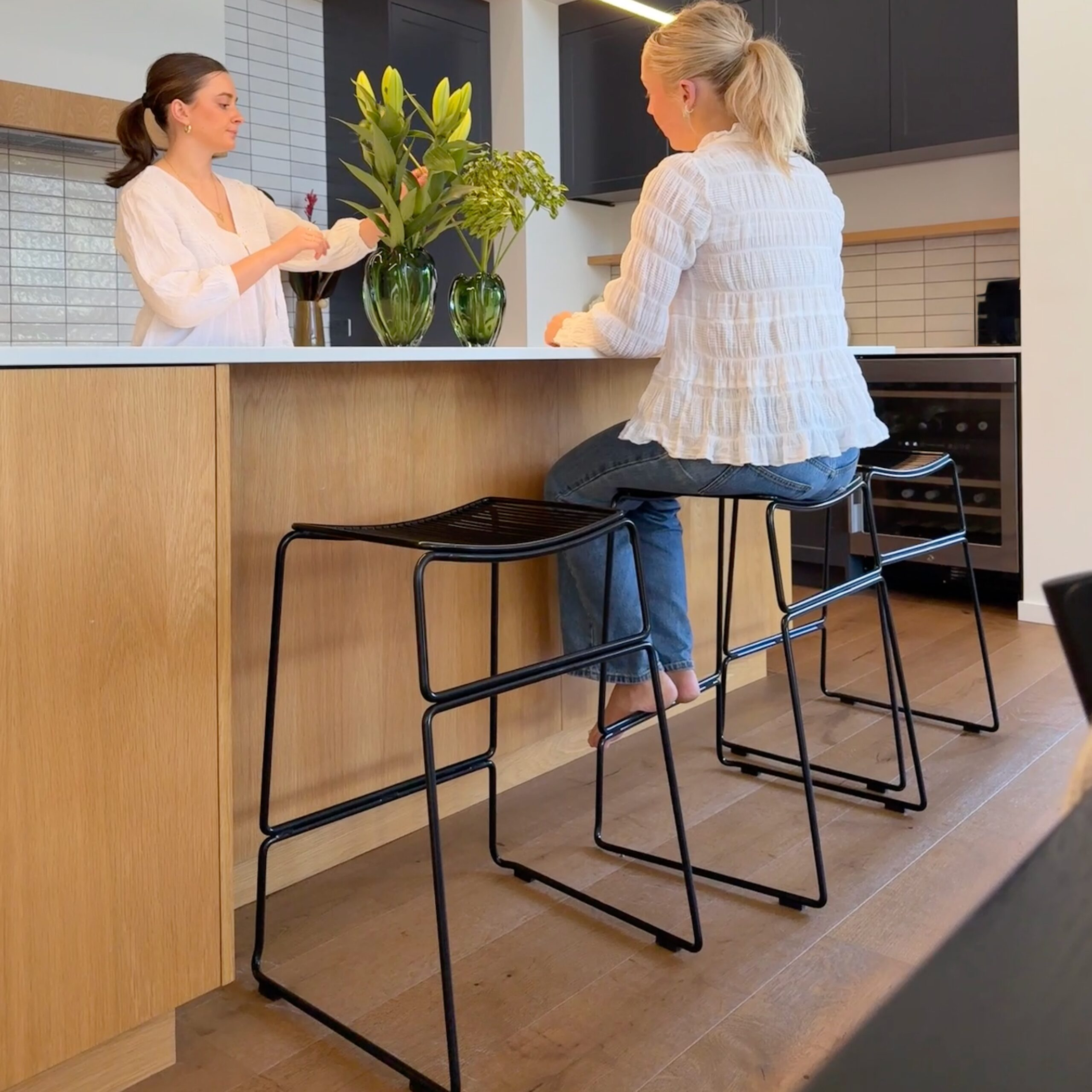 Addington barstool in black, close-up