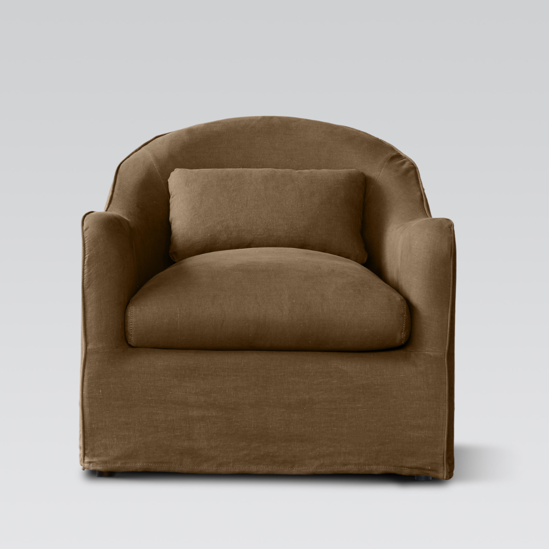Amsterdam linen club chair in mocha