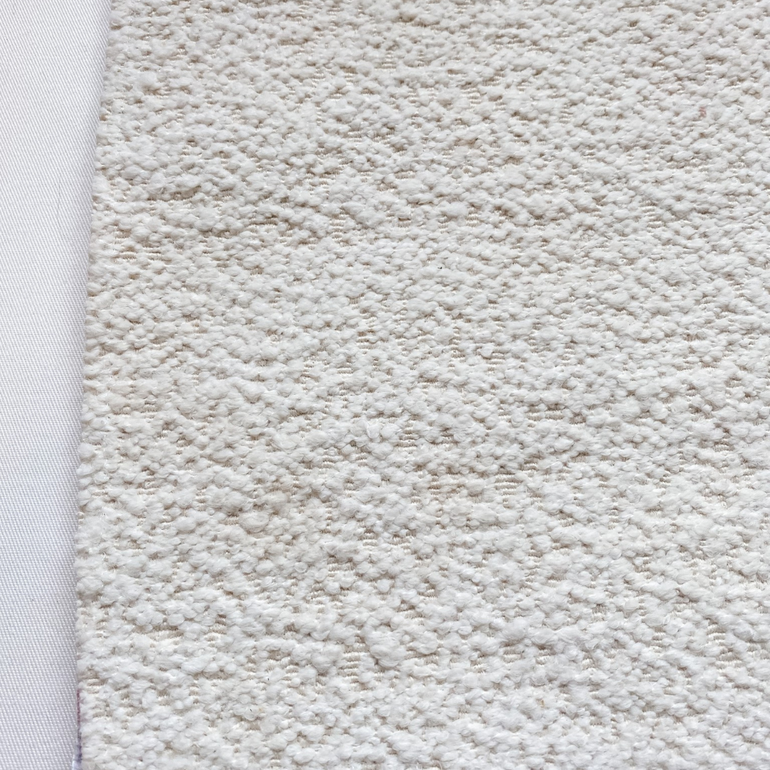 Boucle bubble chair side view