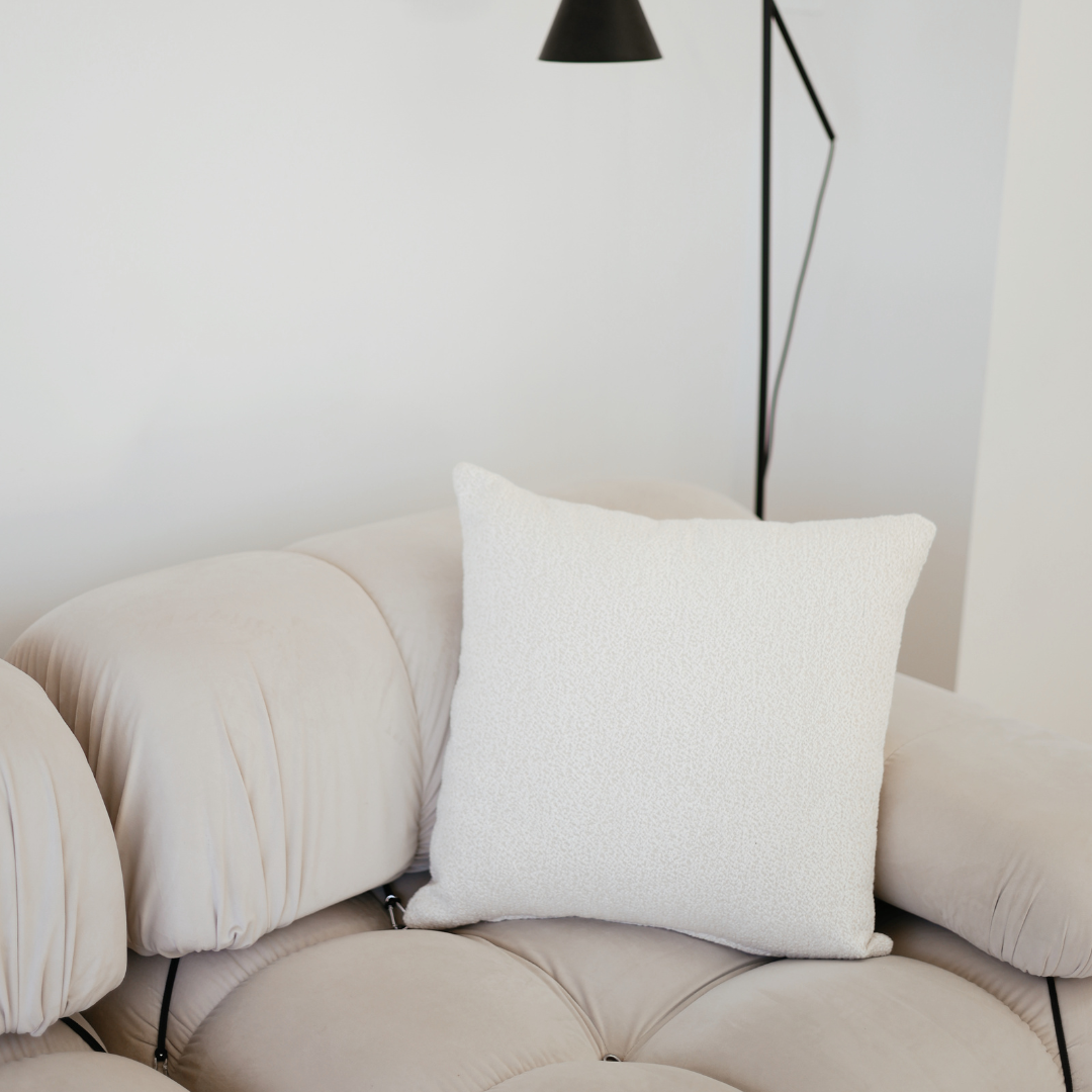 Boucle square cushion