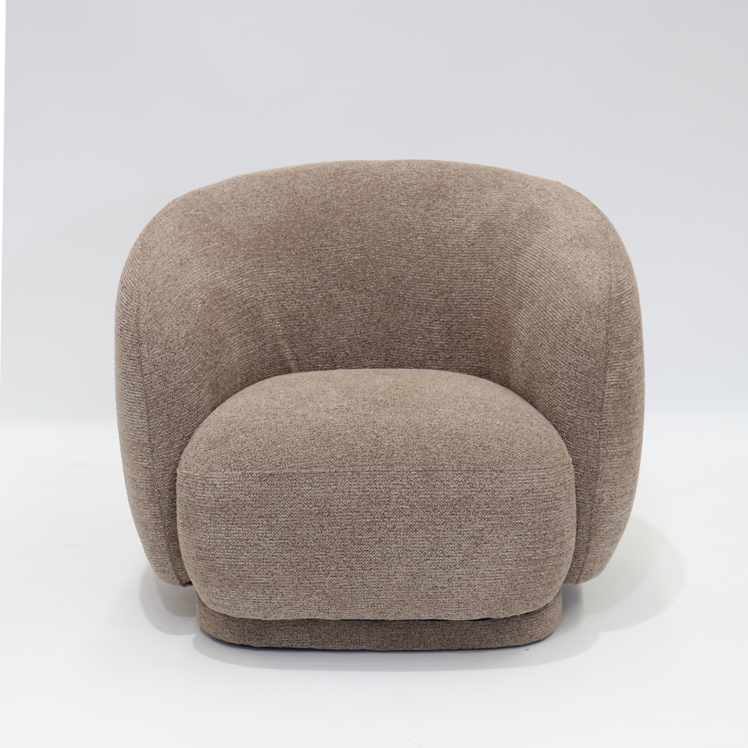 Carmen occasional chair in coffee, detail view