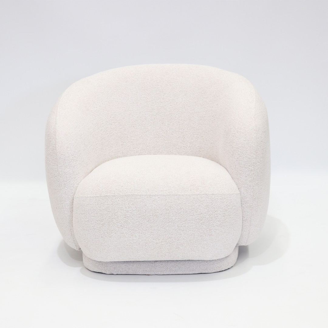 Carmen occasional chair in cream, detail view