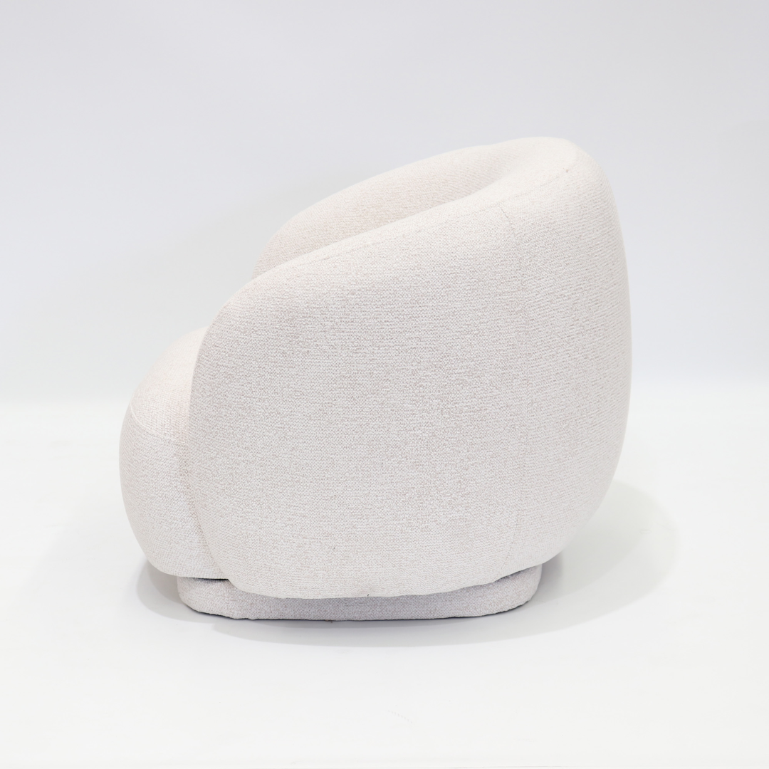 Carmen occasional chair in cream, close-up