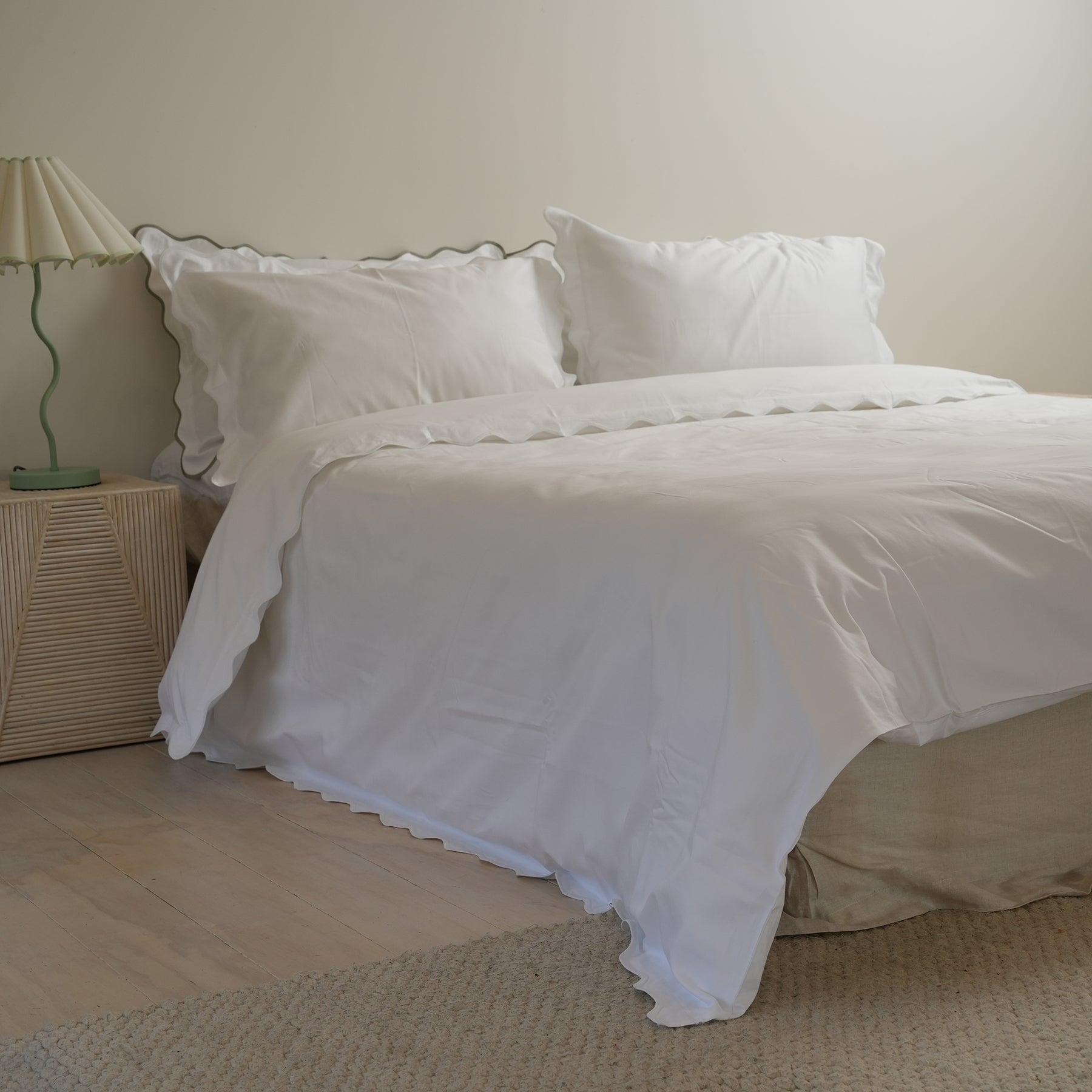 Celine duvet set in white, close-up