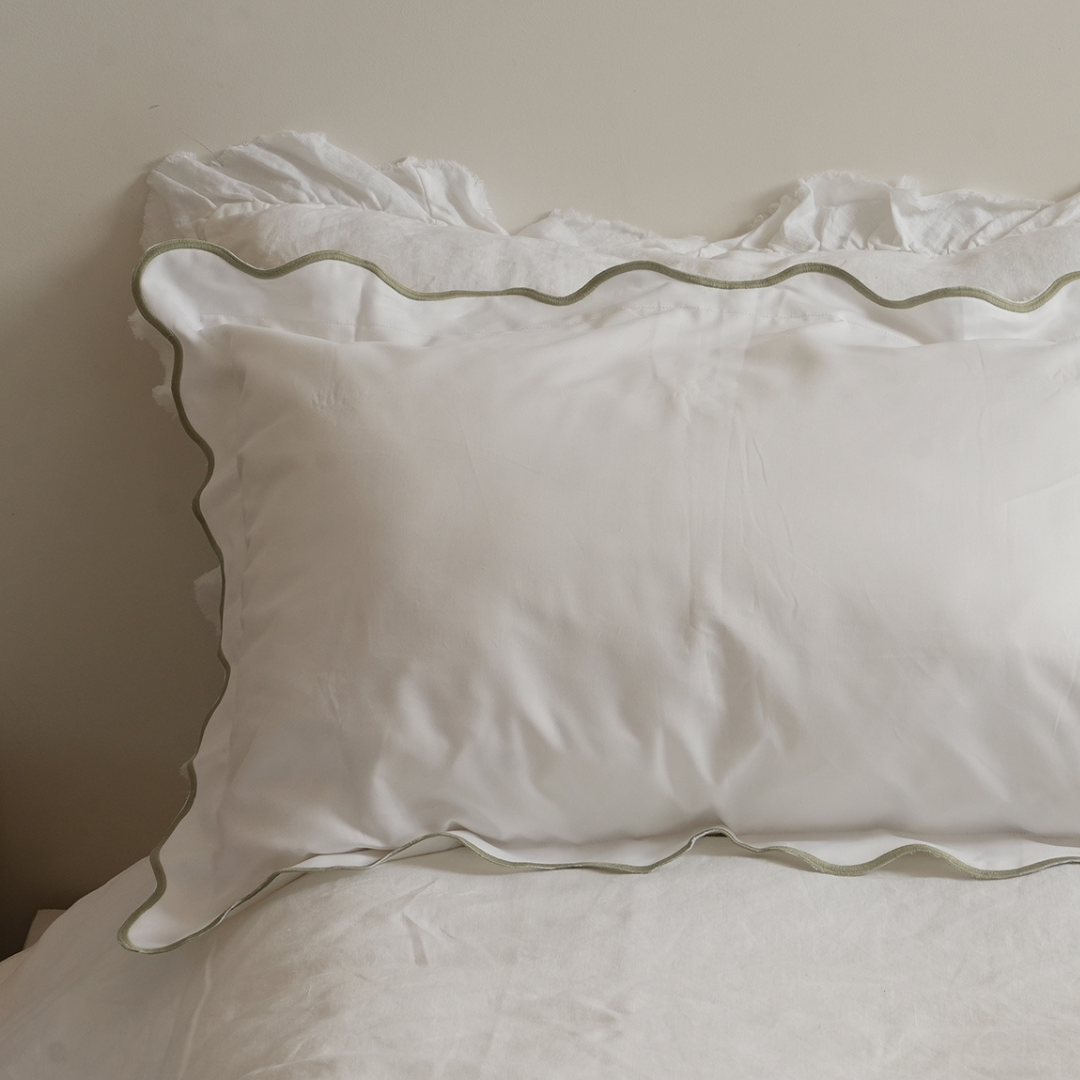 Celine pillowcase pair in sage