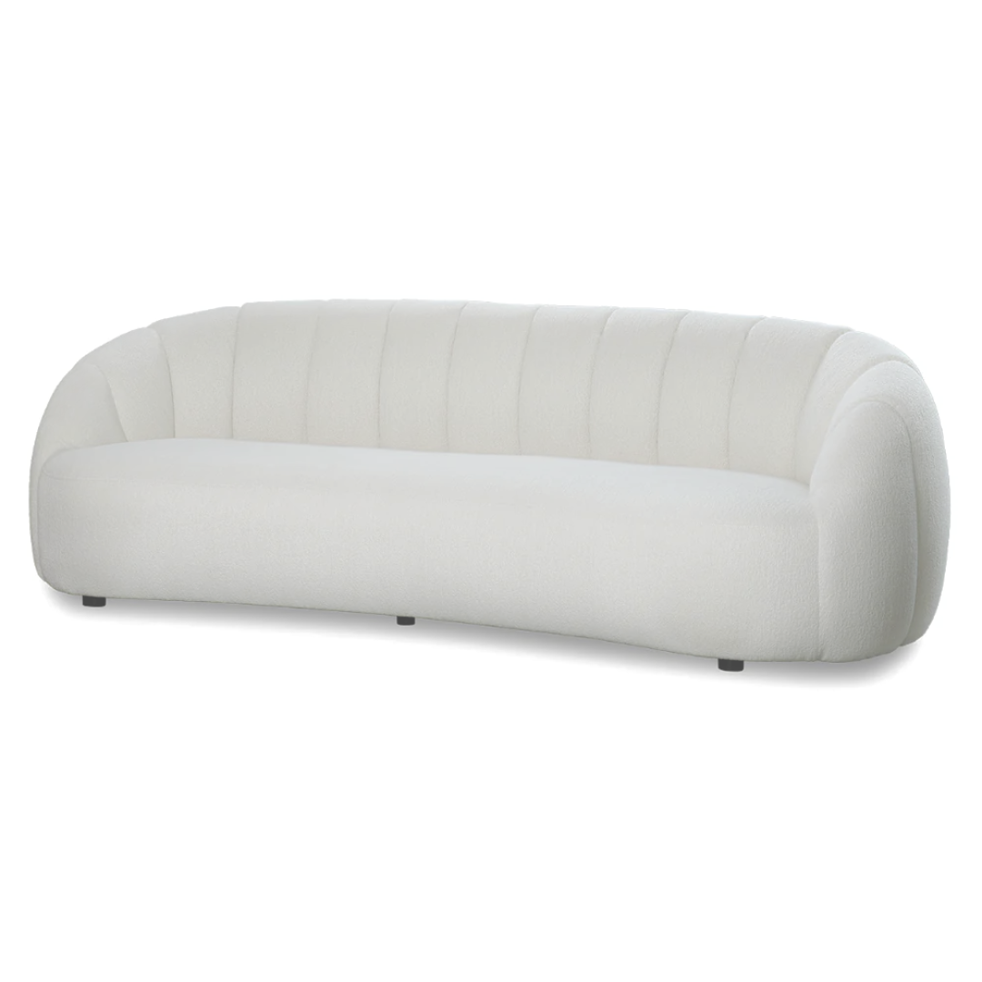Channelled linen sofa, detail view