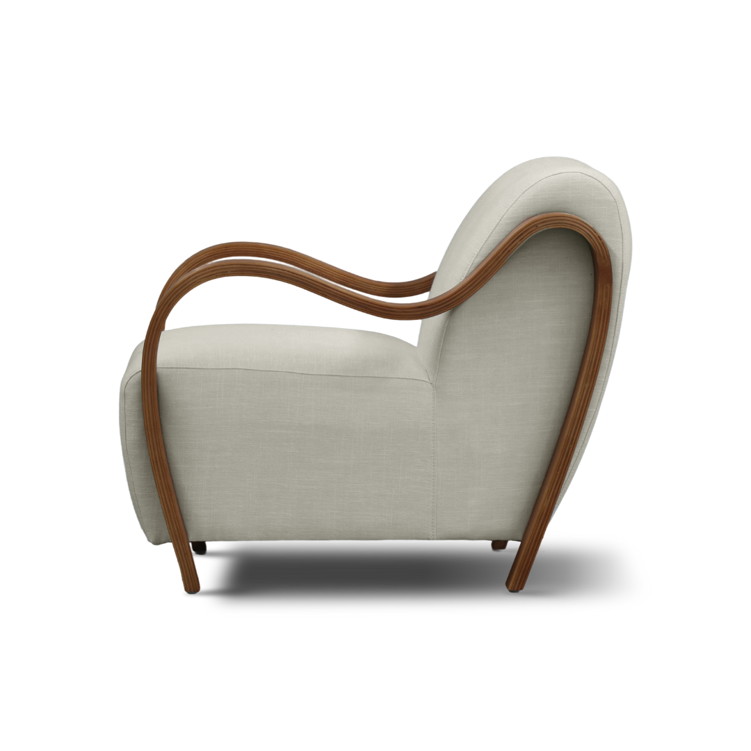 Clara accent chair linen, detail view