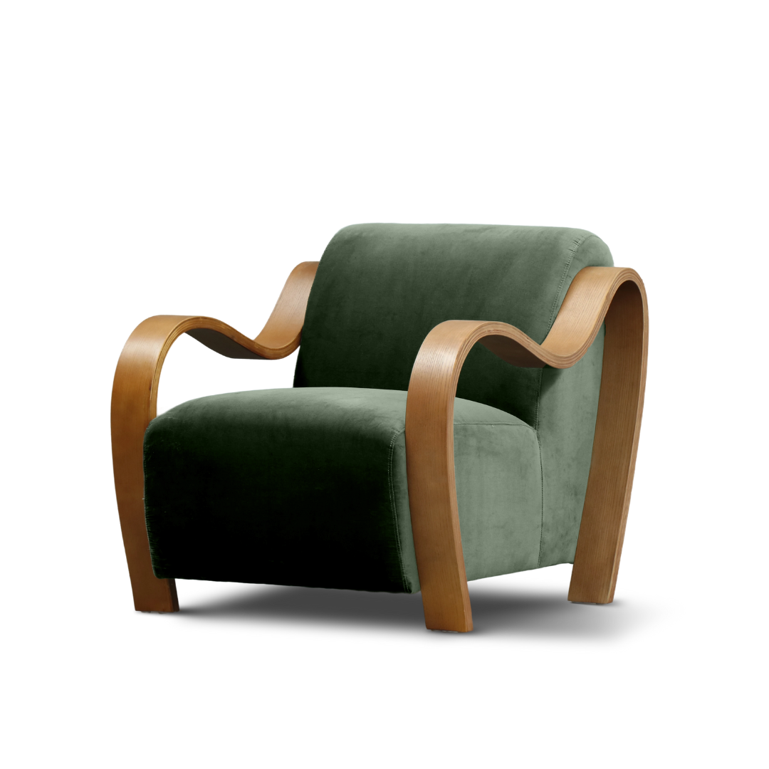 Clara accent chair olive velvet