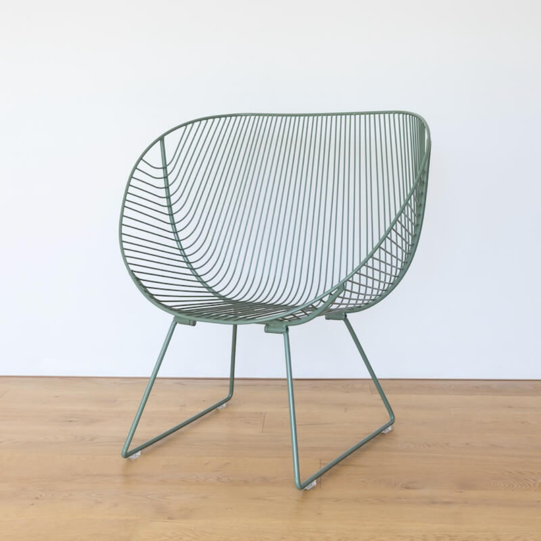 Coromandel chair in stainless, close-up