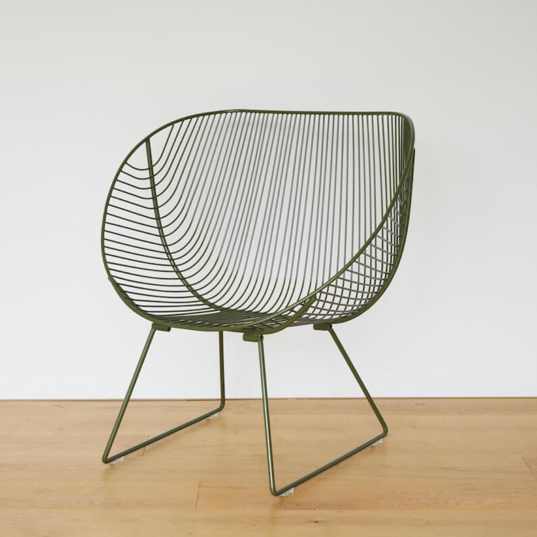 Coromandel chair in stainless, styled shot