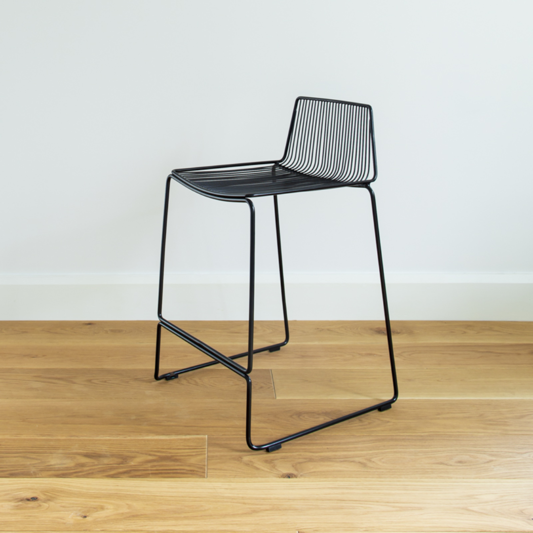 Dunedin barstool in black, detail view