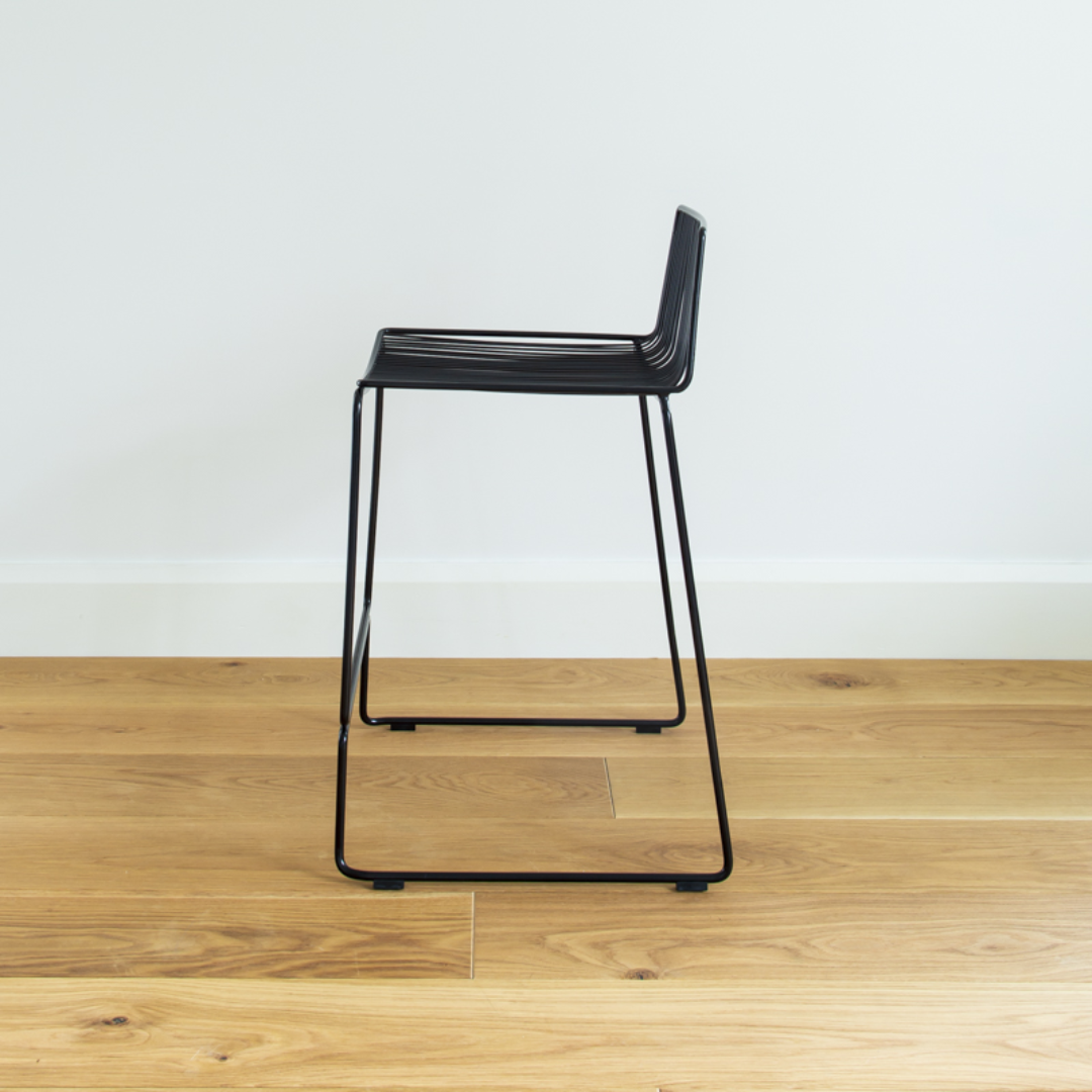 Dunedin barstool in black, close-up