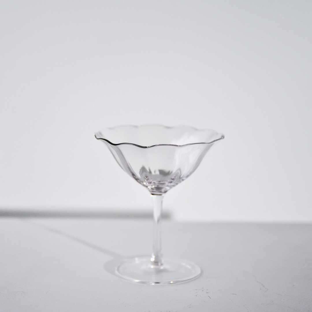 Fleur cocktail coupe- set of 4 in clear, alternate angle