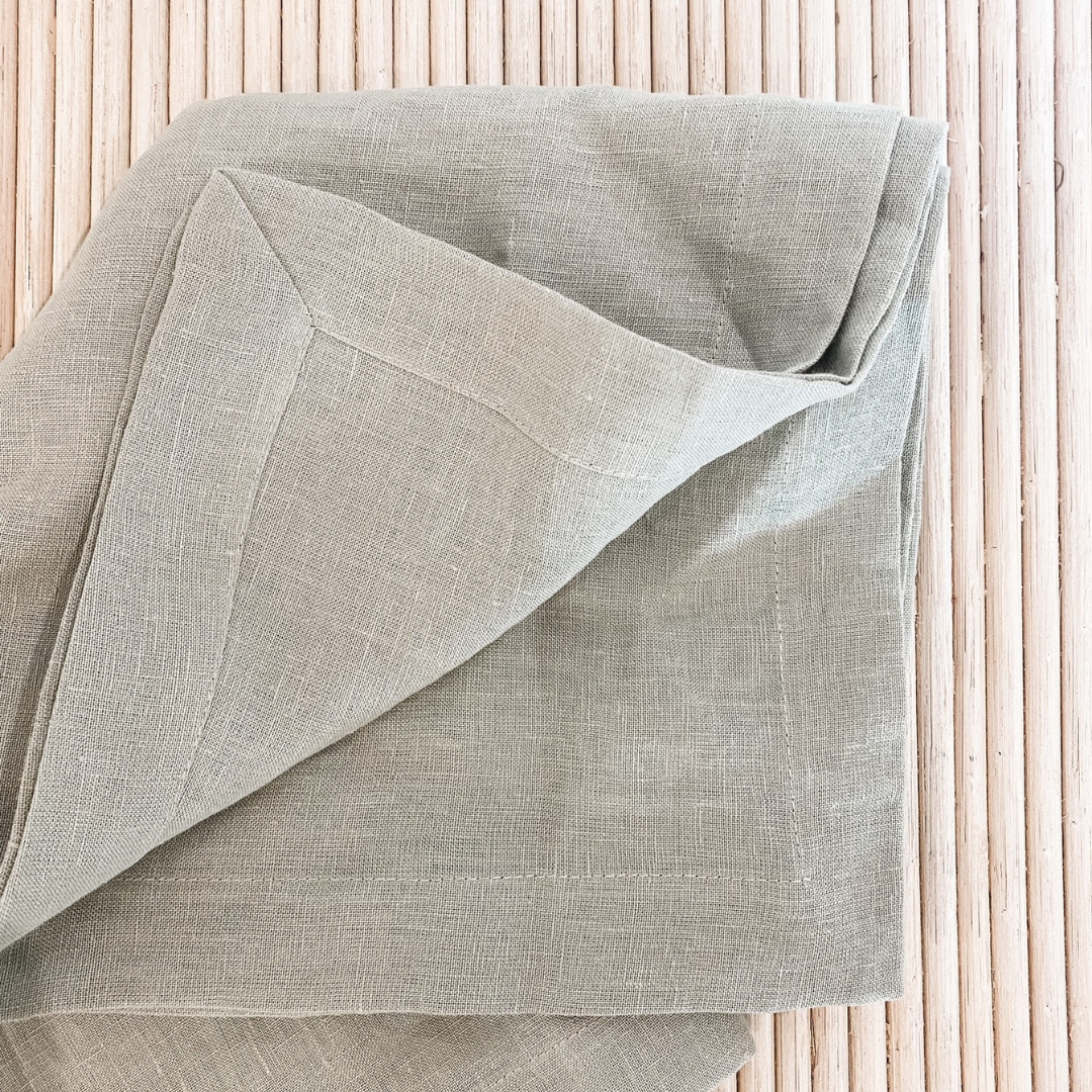 French flax linen napkin in Set Of 4 Sage