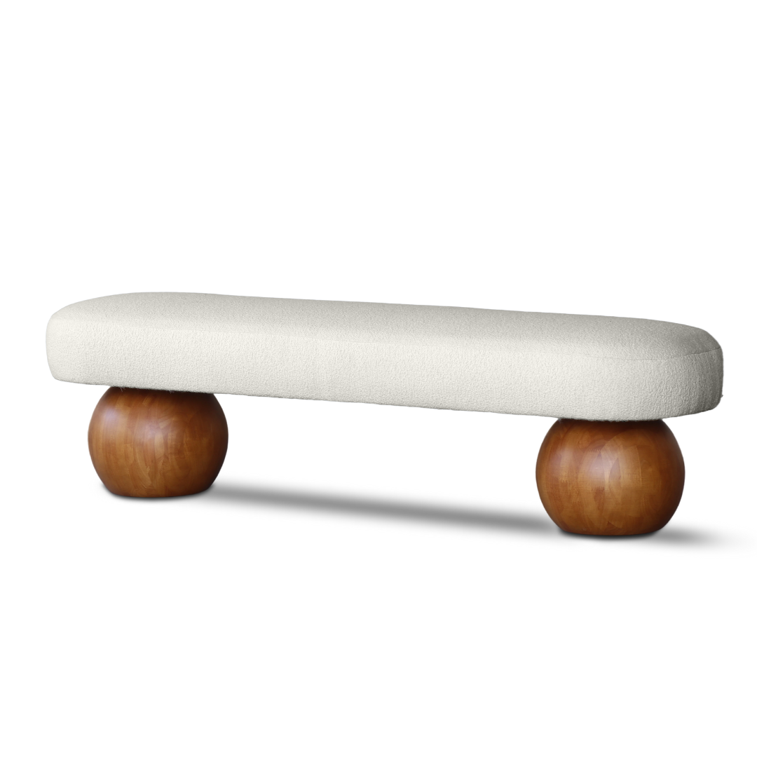 Helena boucle ottoman in off white
