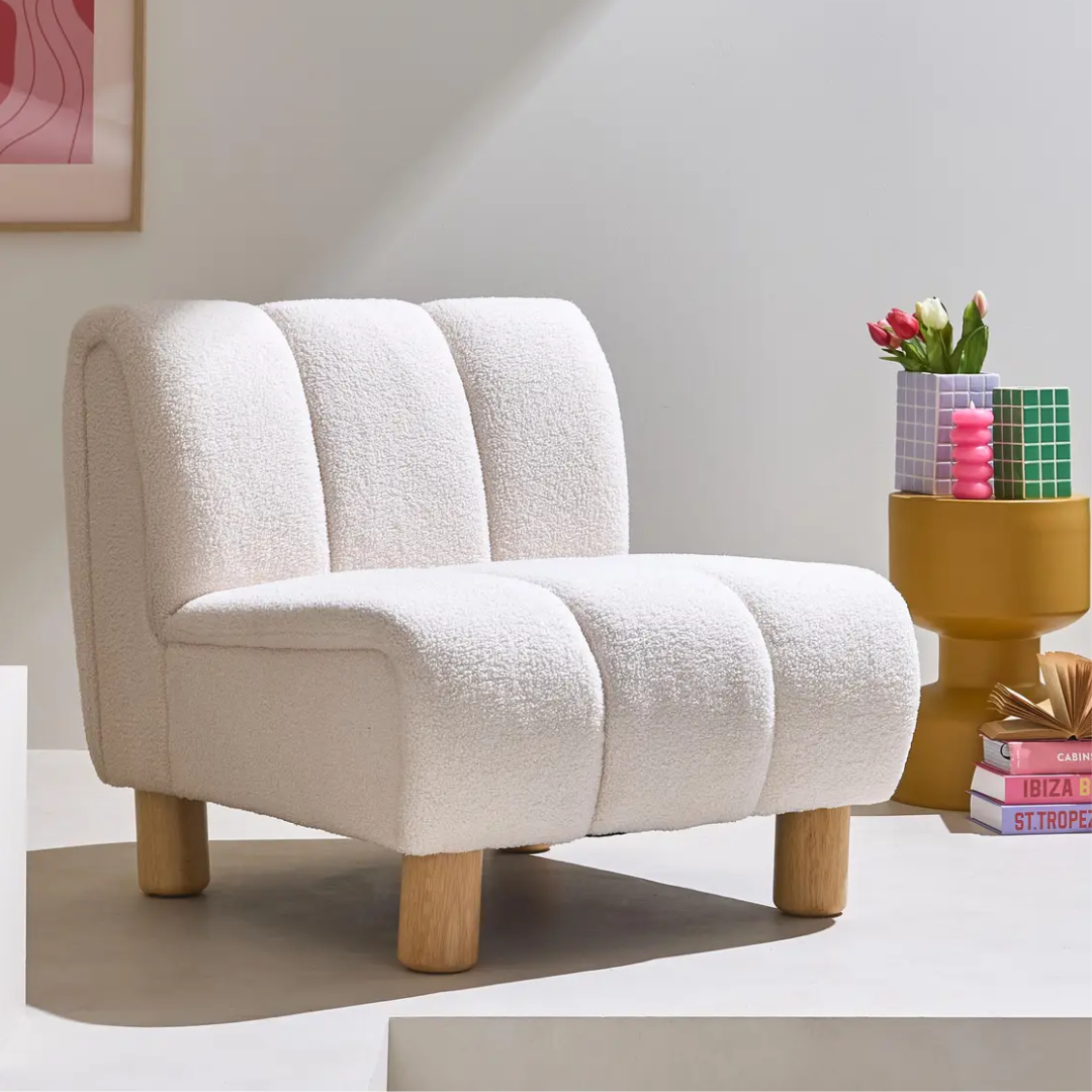 Holland boucle occasional chair in off white