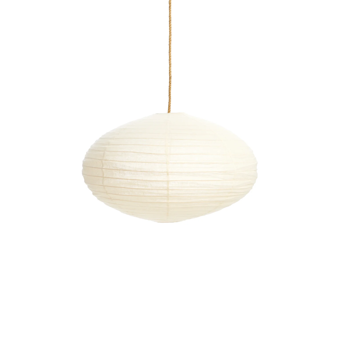 Ivory linen lantern in oval 80cm