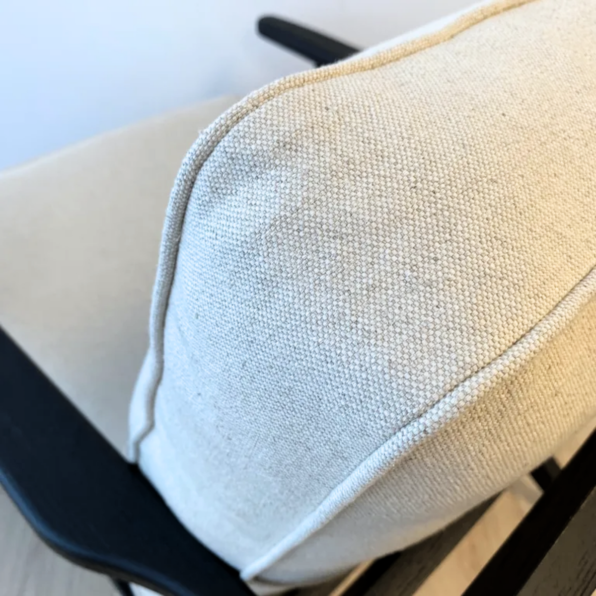Lodge occasional chair in off white/ black, styled shot
