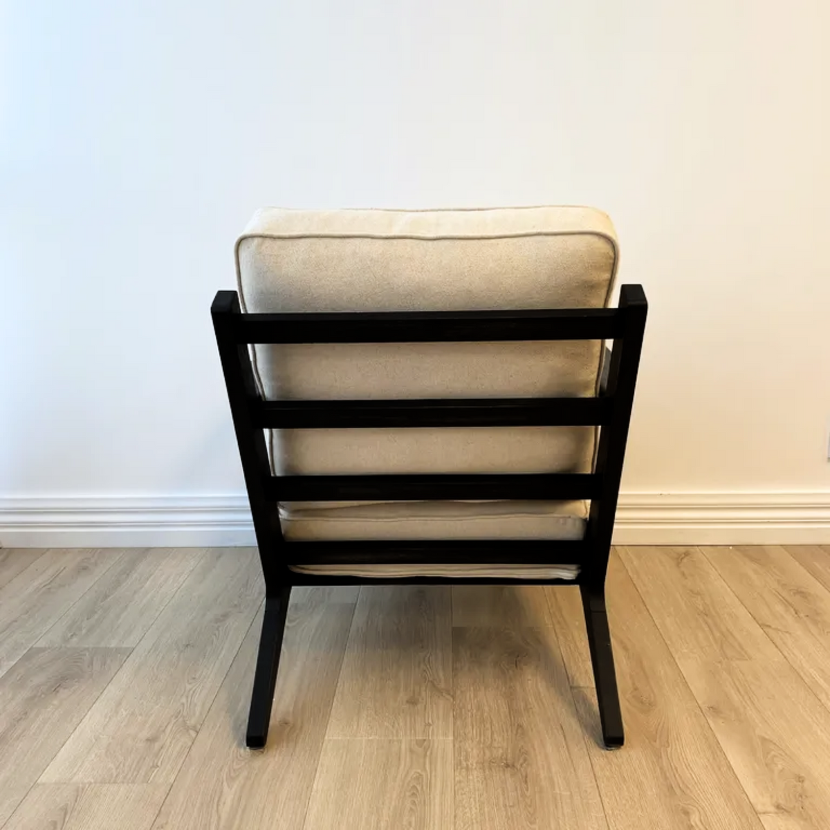 Lodge occasional chair in off white/ black, side view