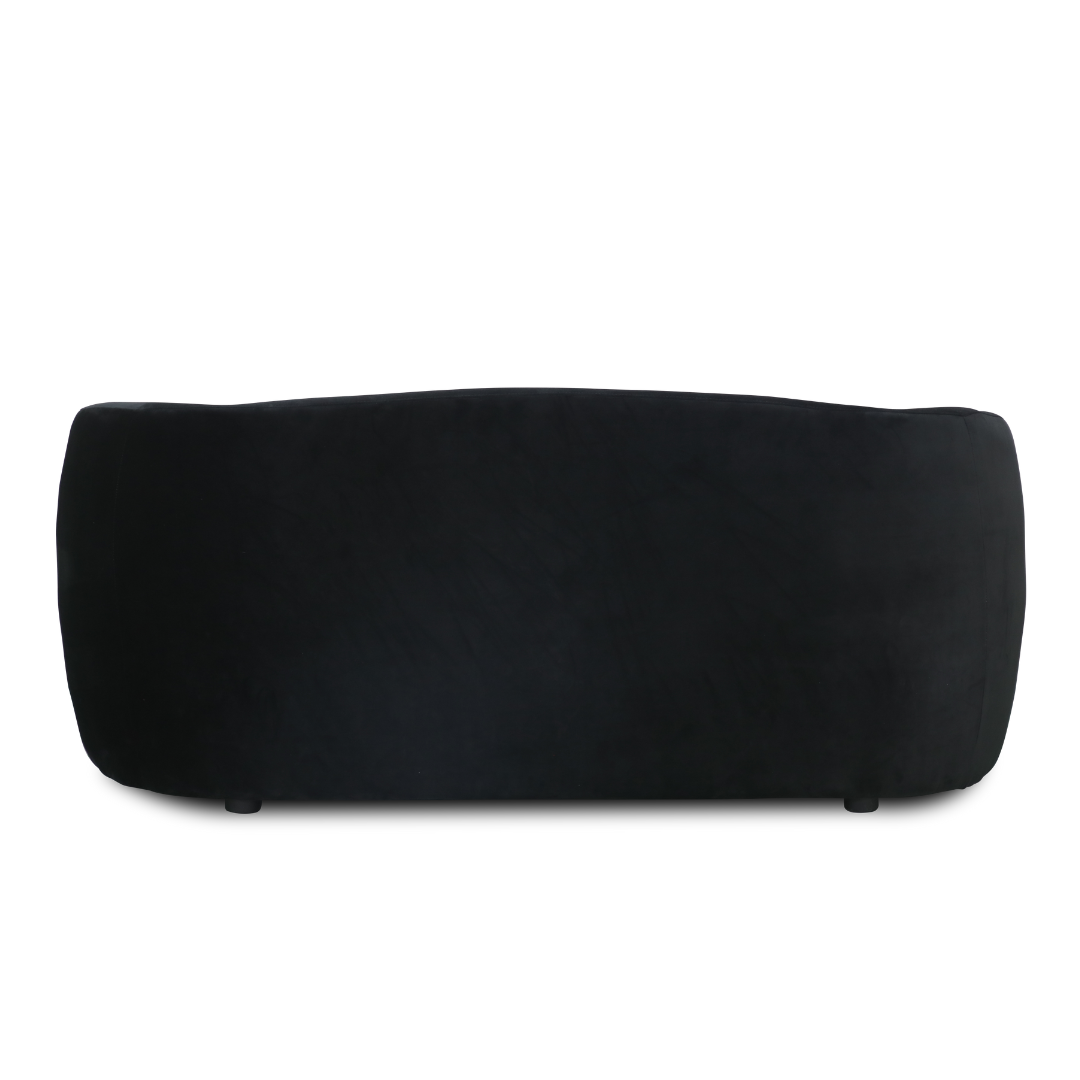 Love seat in Black close-up of fabric