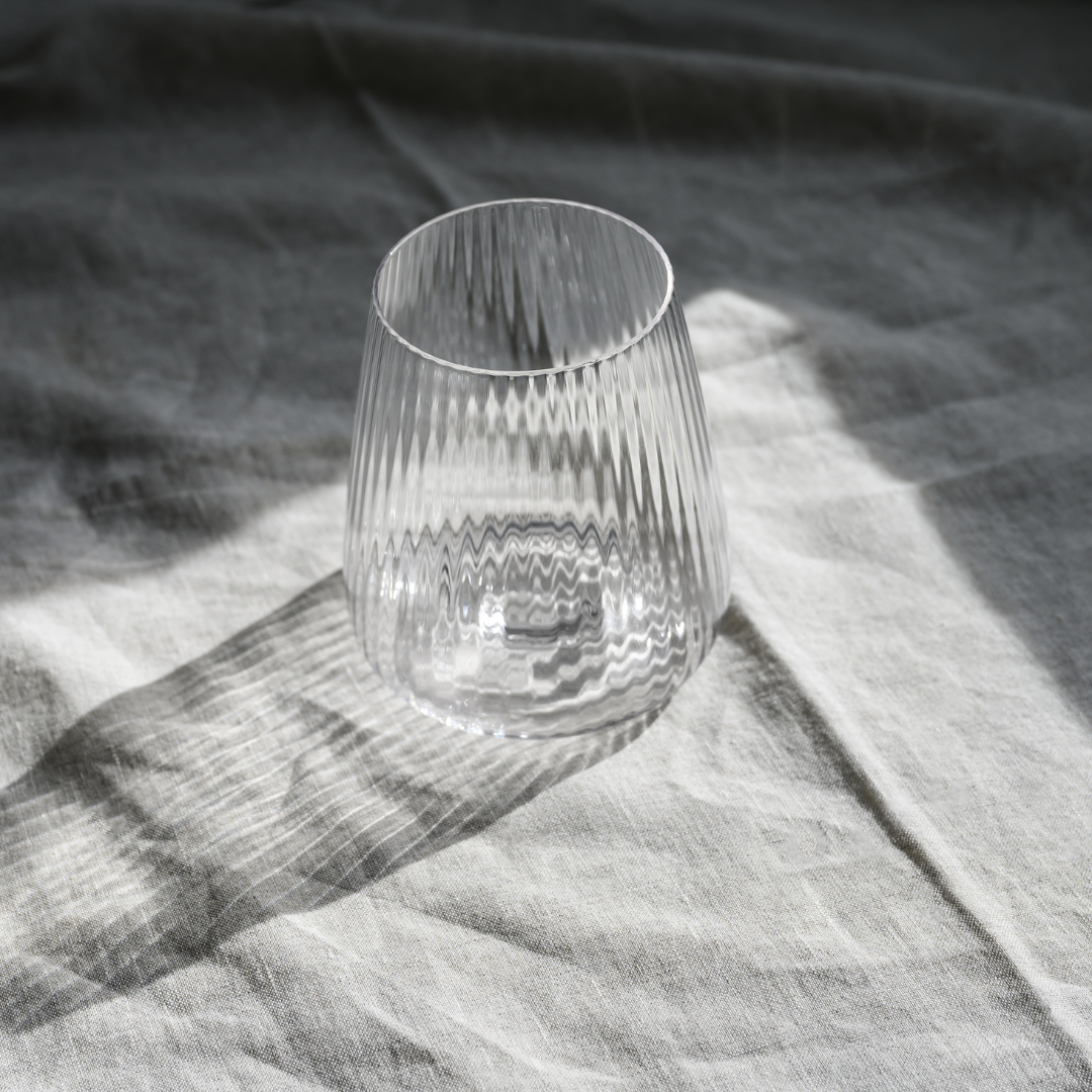 Melted crystal stemless glass in set of 4