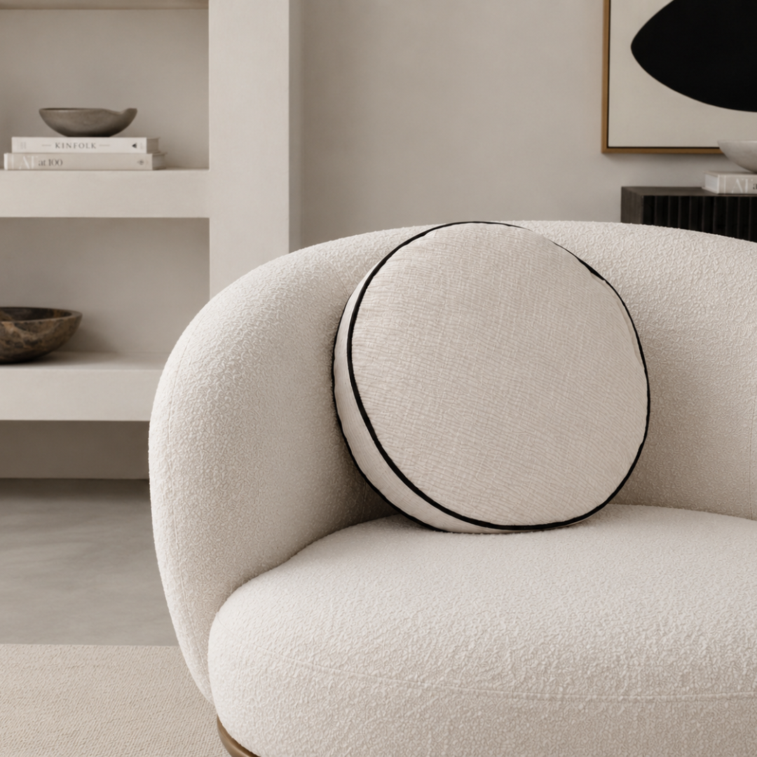 Monet velvet round cushion