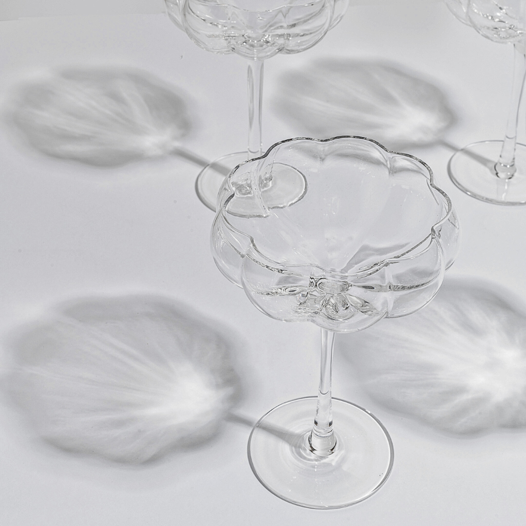 Petal cocktail glass- clear in Set Of 4