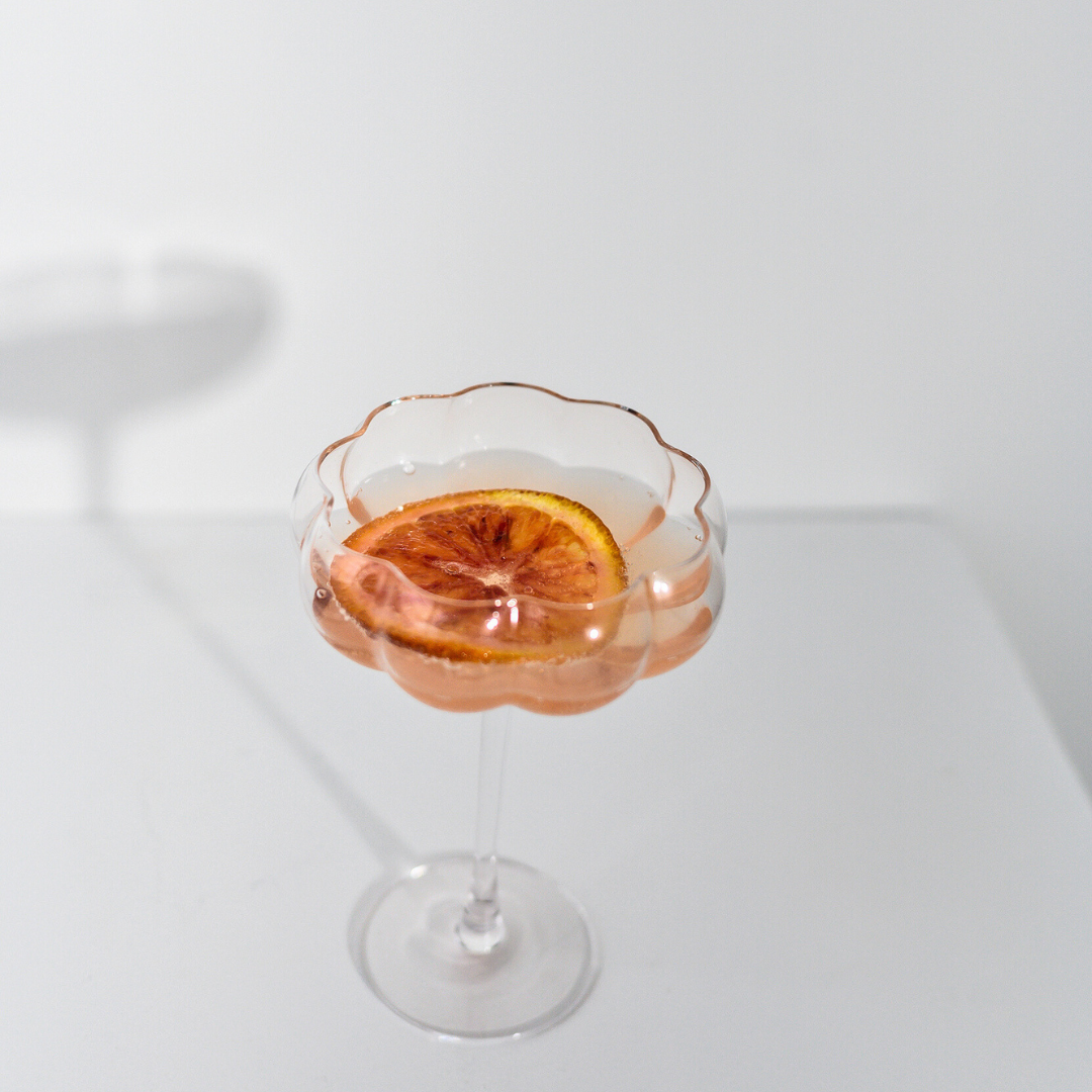 Petal cocktail glass- clear in set of 4, styled shot