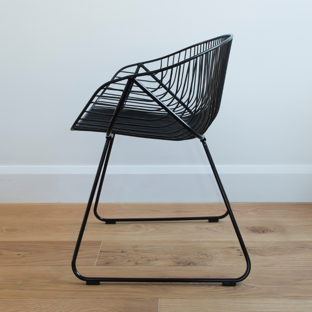 Portobello chair in Black side view