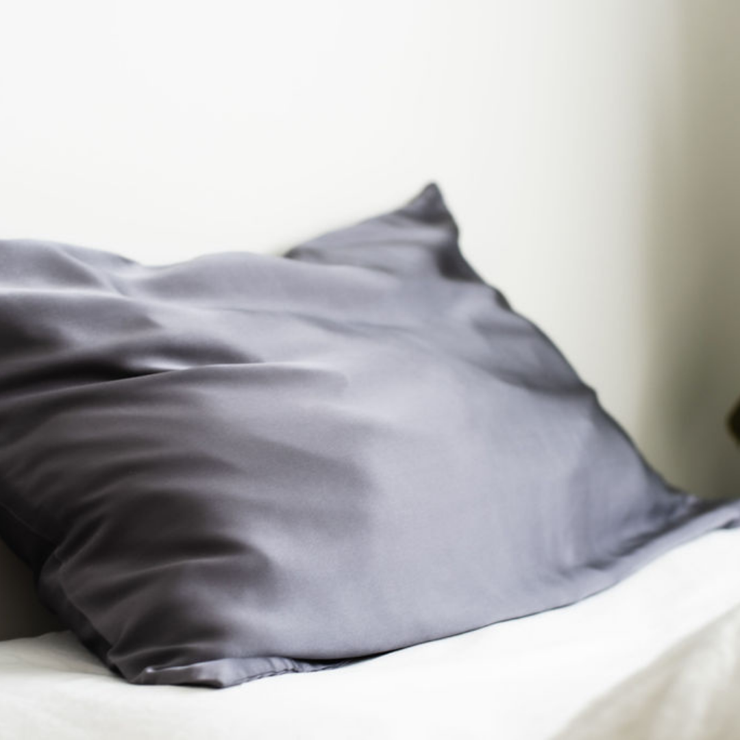 Pure silk pillowcase in Charcoal