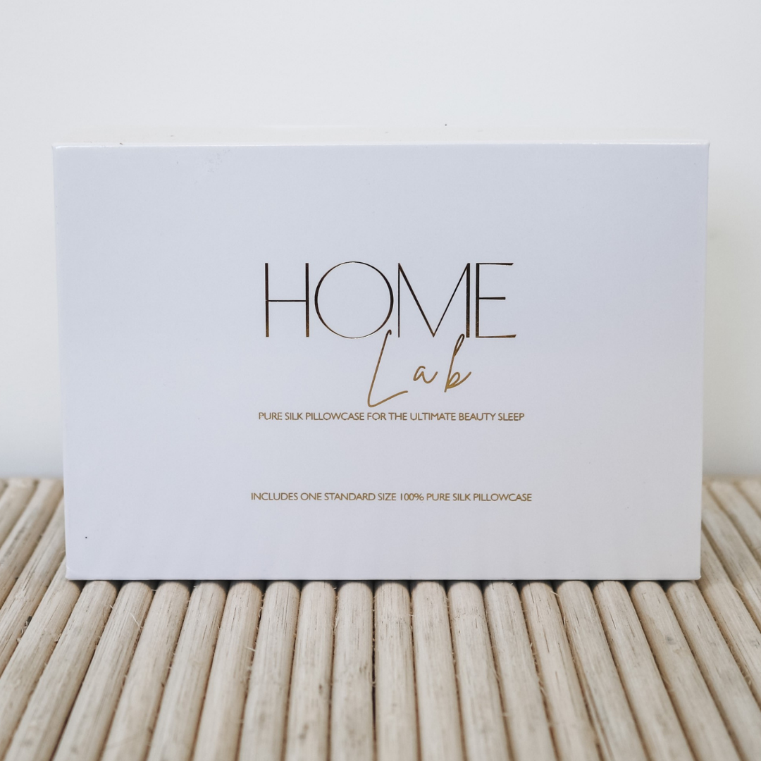 Pure silk pillowcase in Clean White side view