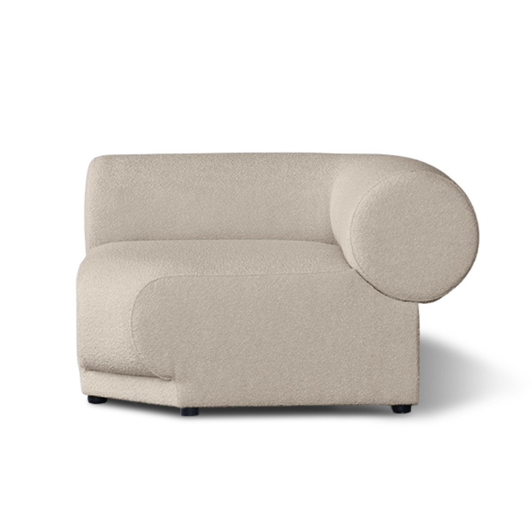 Rollas sofa in corner, detail view
