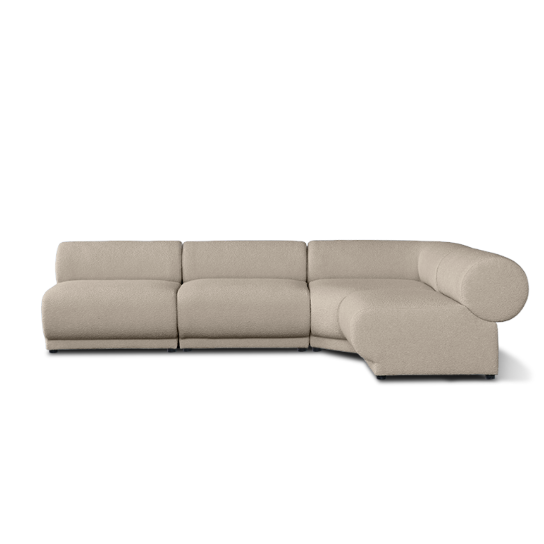 Rollas sofa in corner, close-up