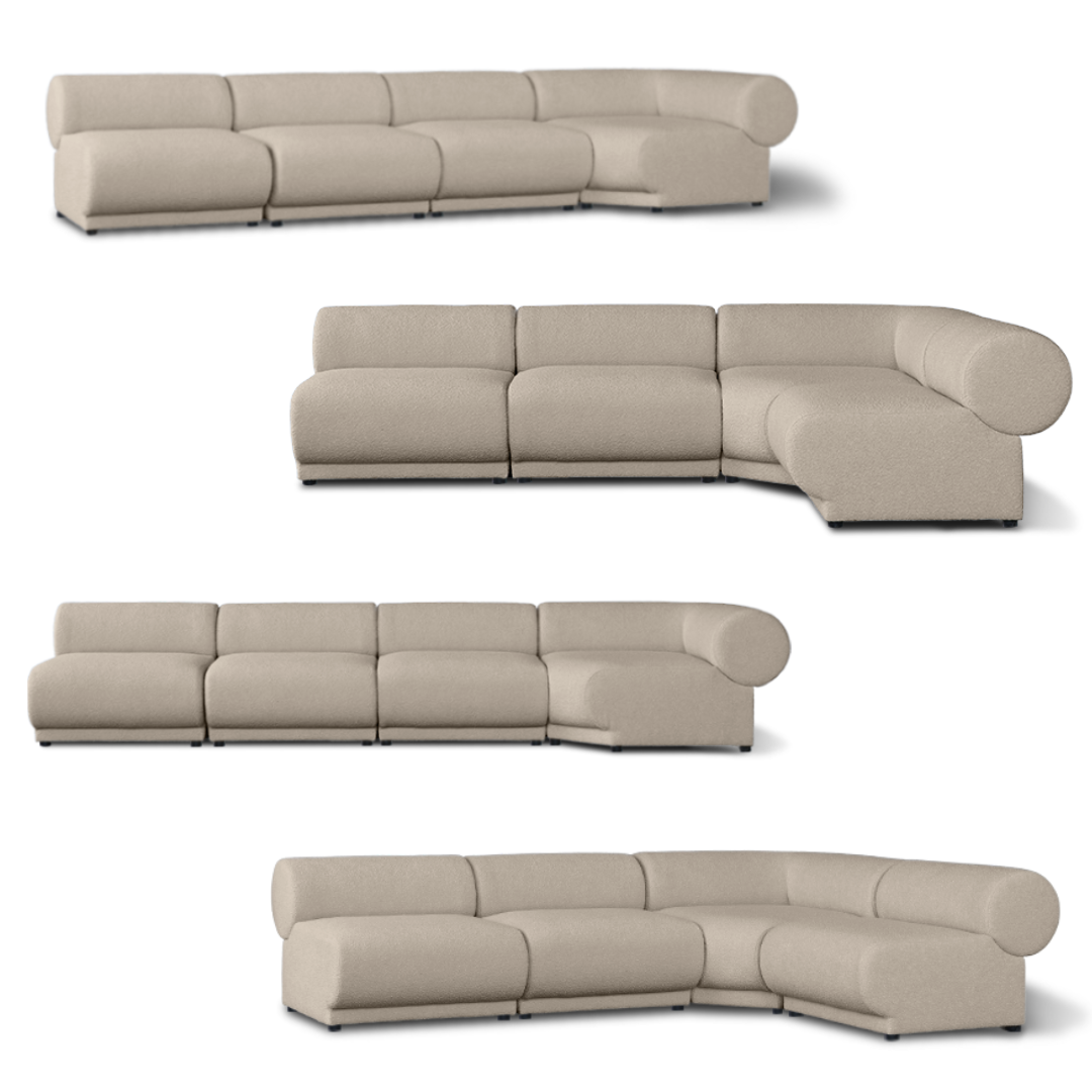 Rollas sofa in corner, styled shot