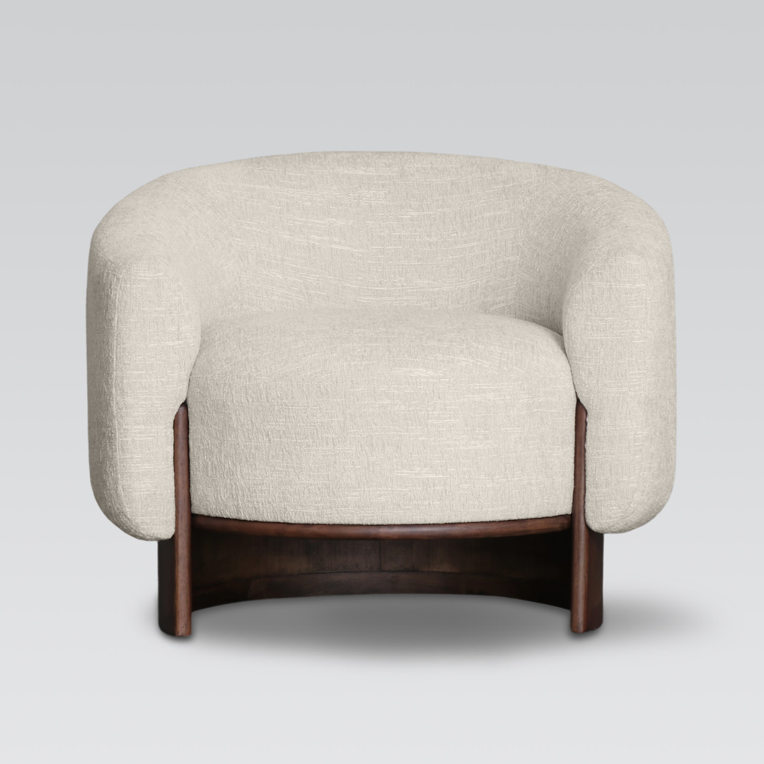 Rotterdam club chair in cream, detail view