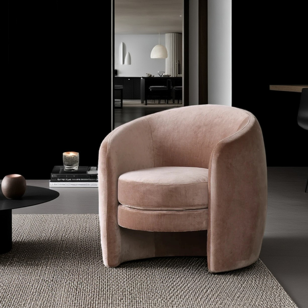 Soul wrap chair in mocha, styled shot