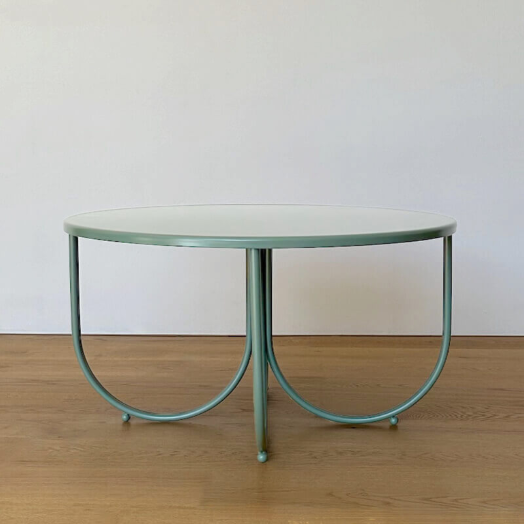 Stainless steel rotoiti table in sage