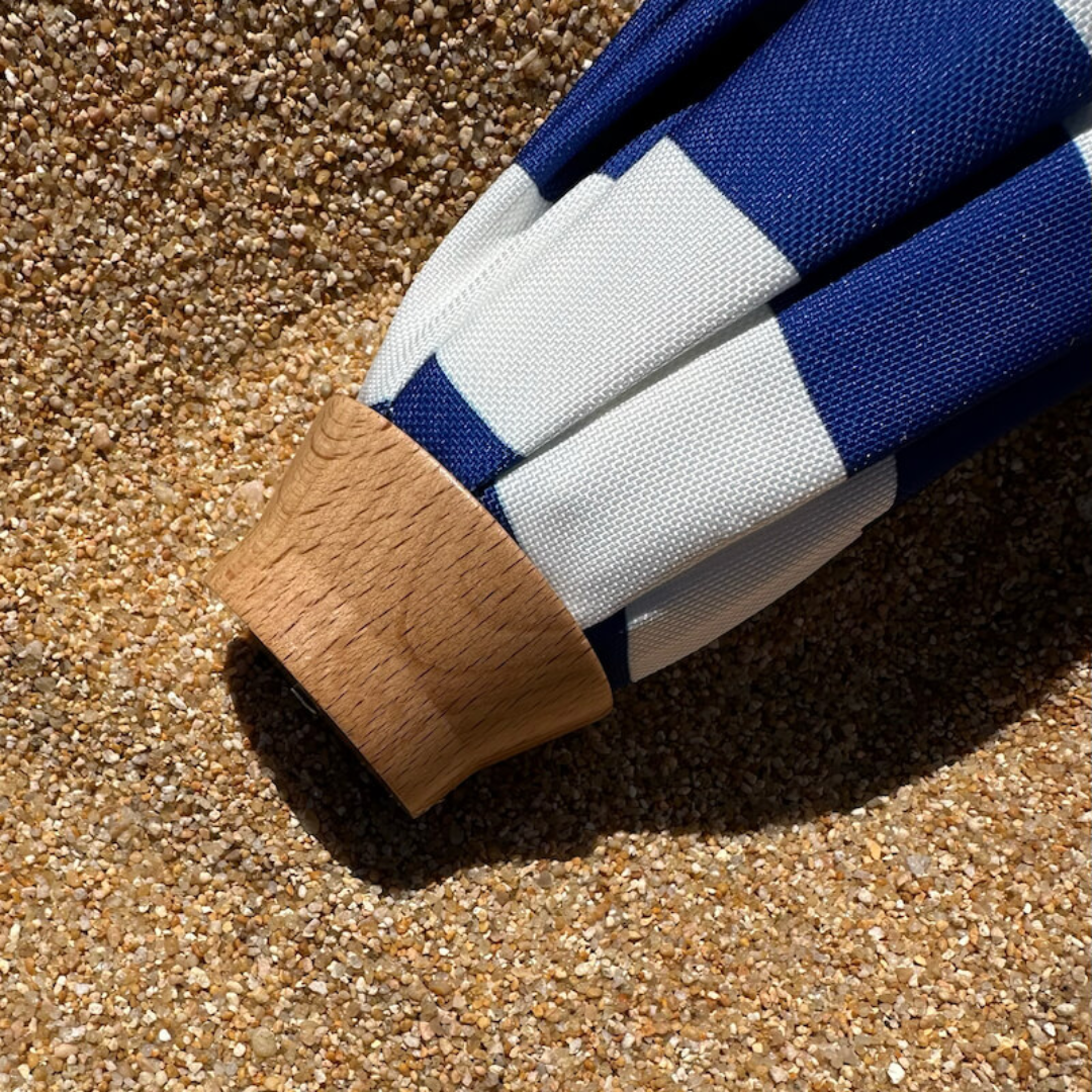 Summer sun umbrella in blue bayou, styled shot