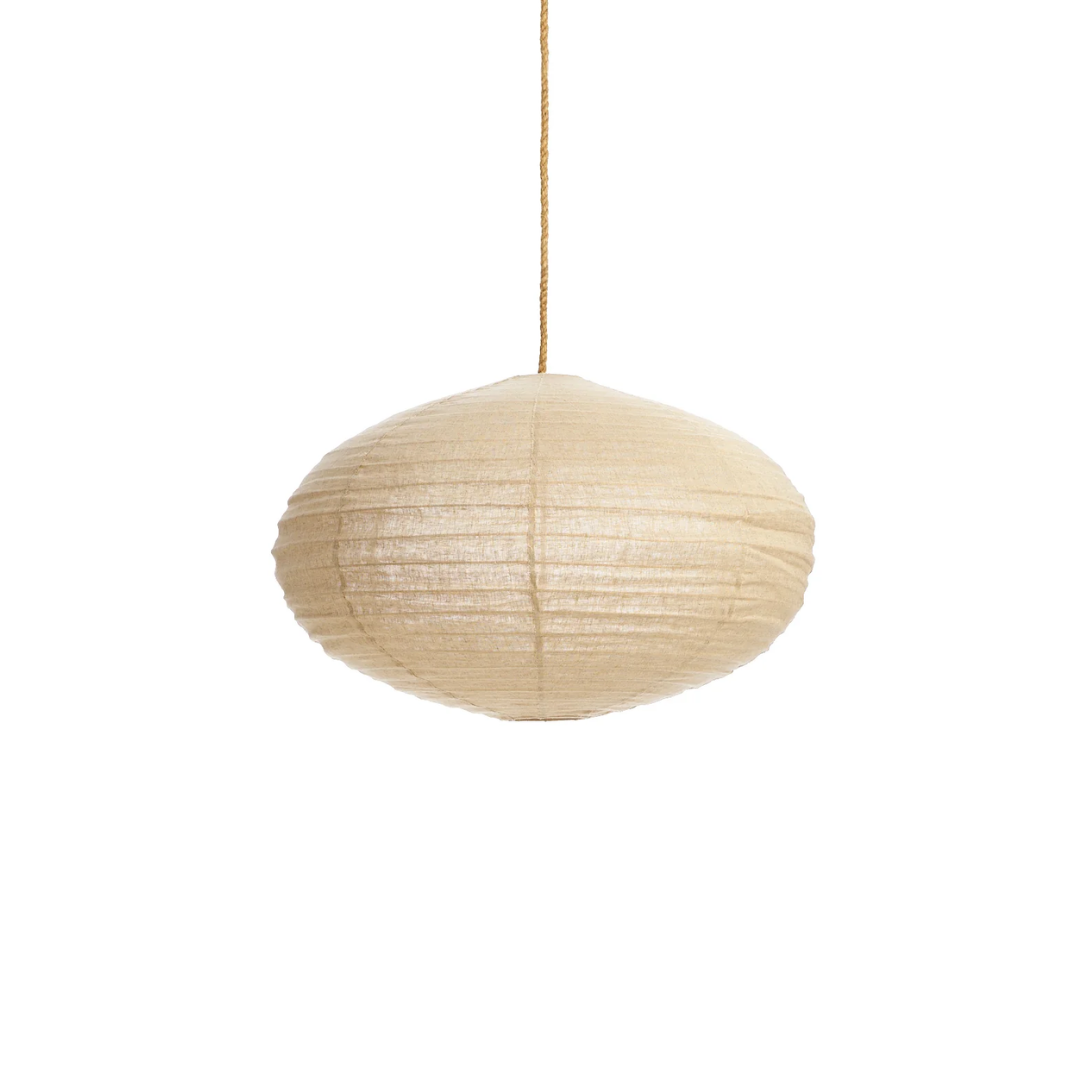 Taupe linen lantern in oval 60cm