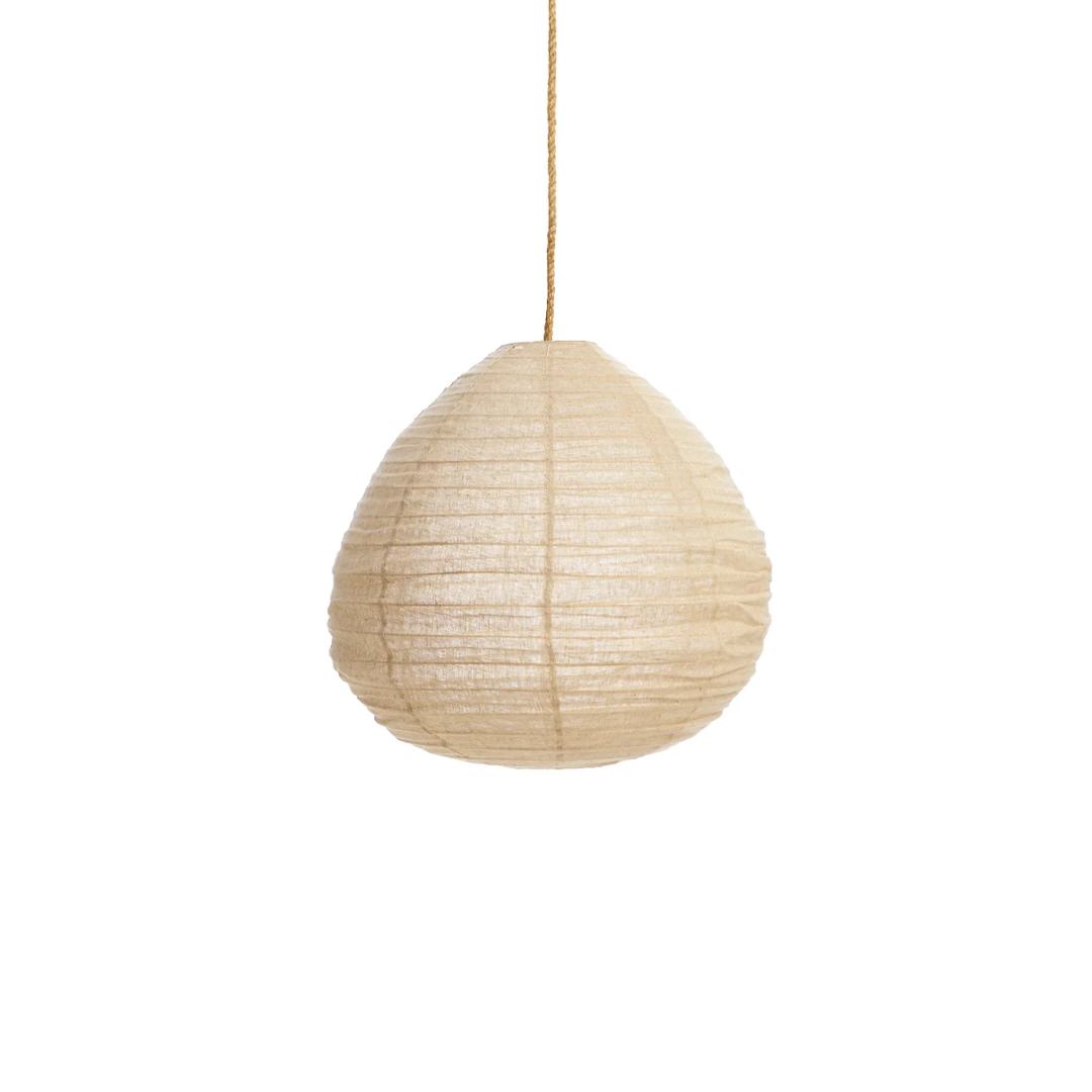 Taupe linen lantern in pear 70cm