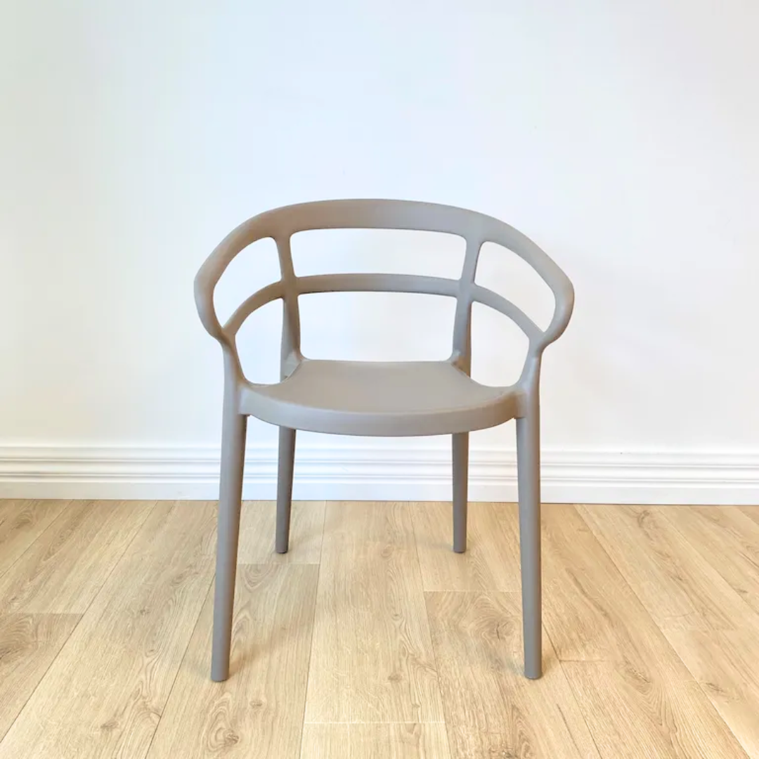 Tilly chair- mid grey in set of 4, styled shot