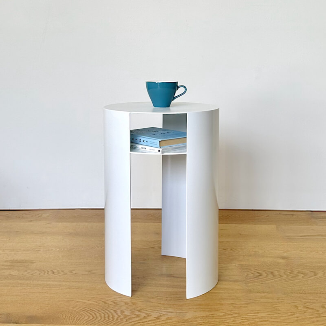 Waipuna table in stainless steel - white